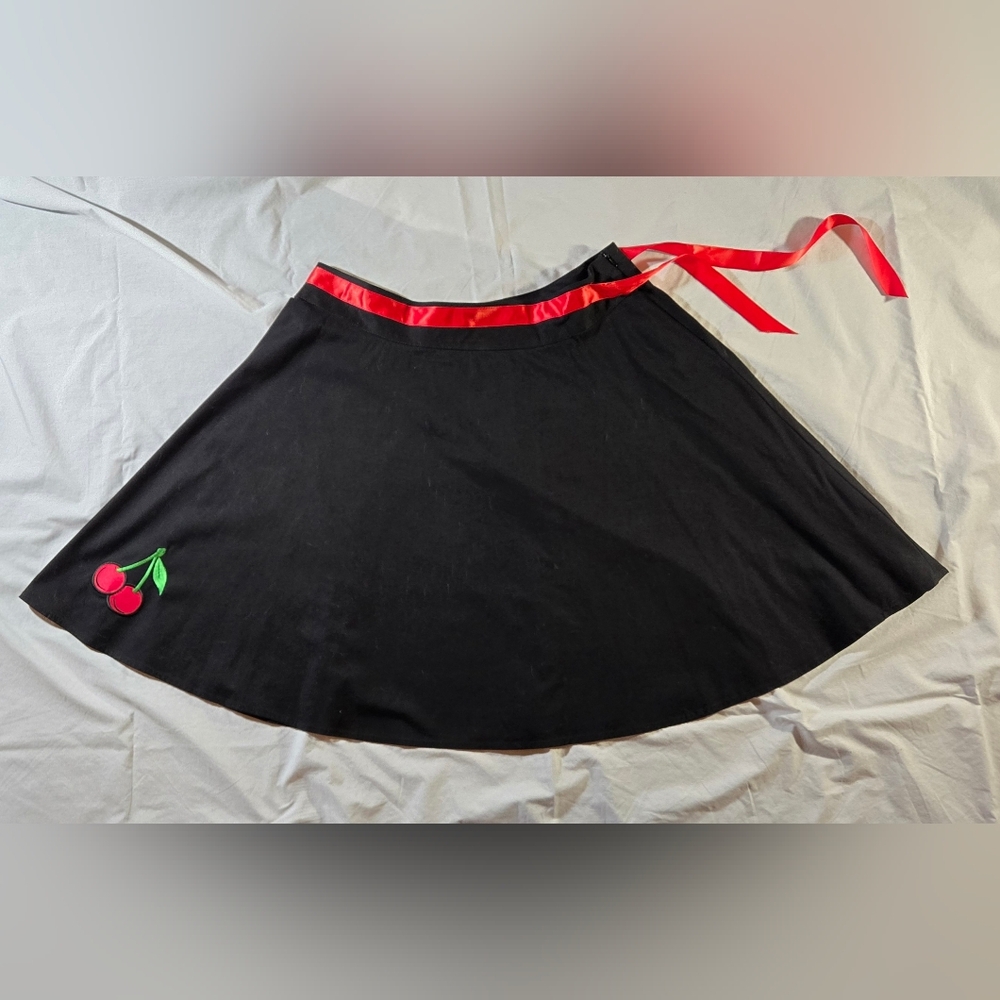 LG Black Rock Steady Skirt with Cherry Patch and Red Ribbon